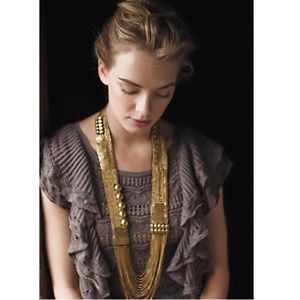 Anthropologie Beaded Pointelle Sweater